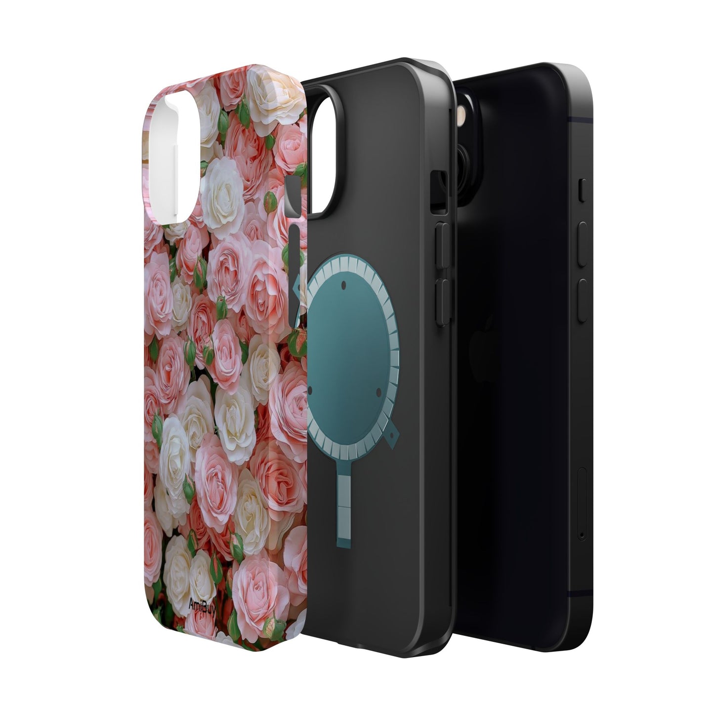 Floral Rose Pattern Magnetic Impact-Resistant Phone Case