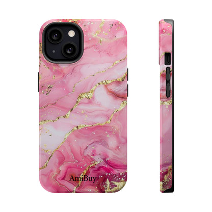 Pink Gold Marble Magnetic Impact-Resistant Phone Case
