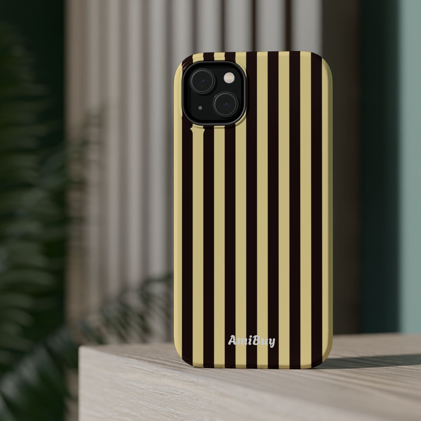 Striped Retro Phone Case — Magnetic Impact-Resistant