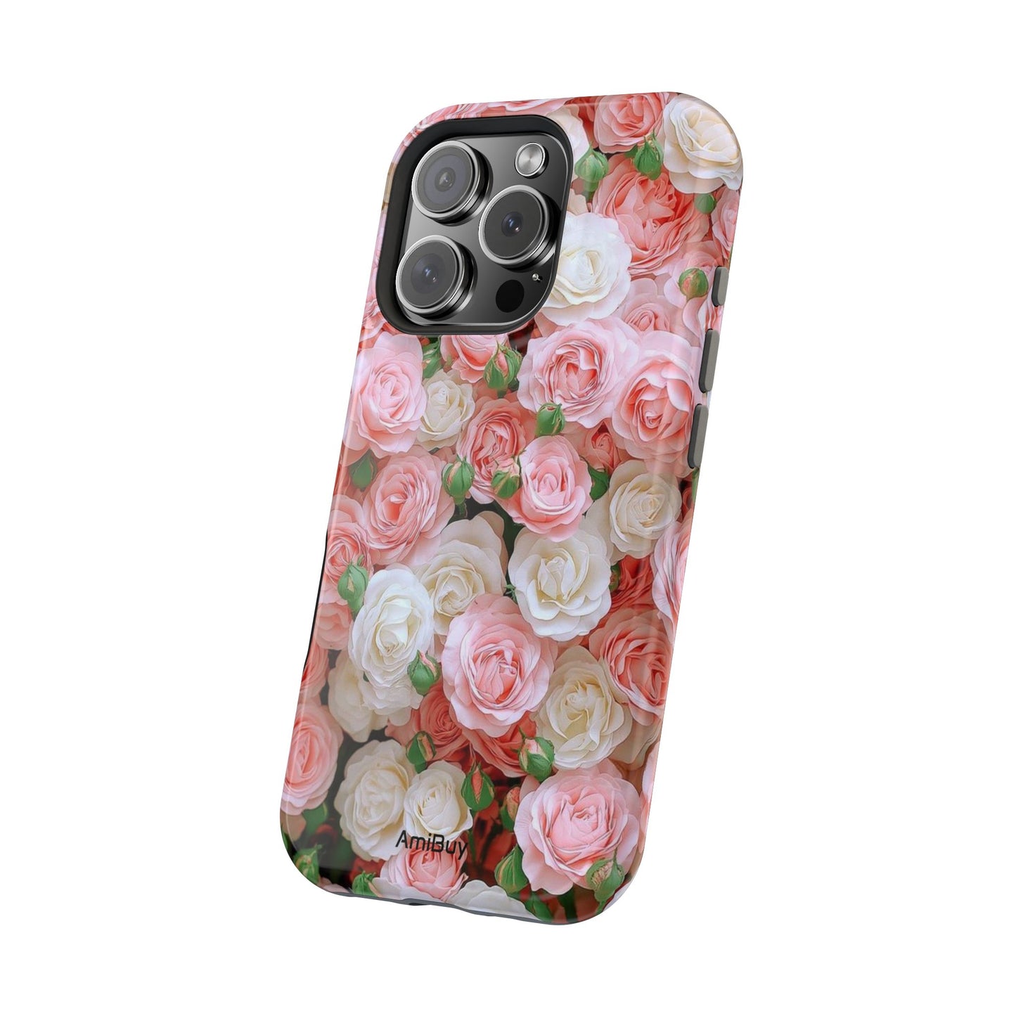 Floral Rose Pattern Magnetic Impact-Resistant Phone Case
