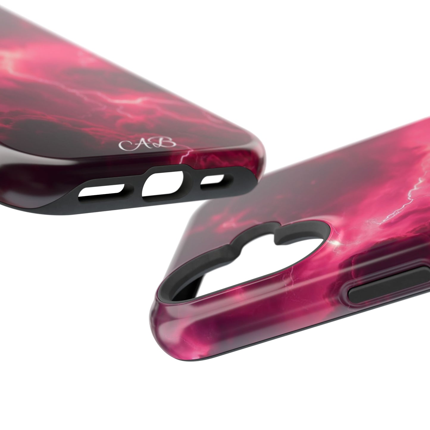 Magenta Lightning Phone Case — Magnetic Impact-Resistant iPhone Cover