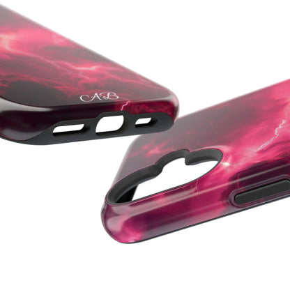 Magenta Lightning Phone Case — Magnetic Impact-Resistant iPhone Cover
