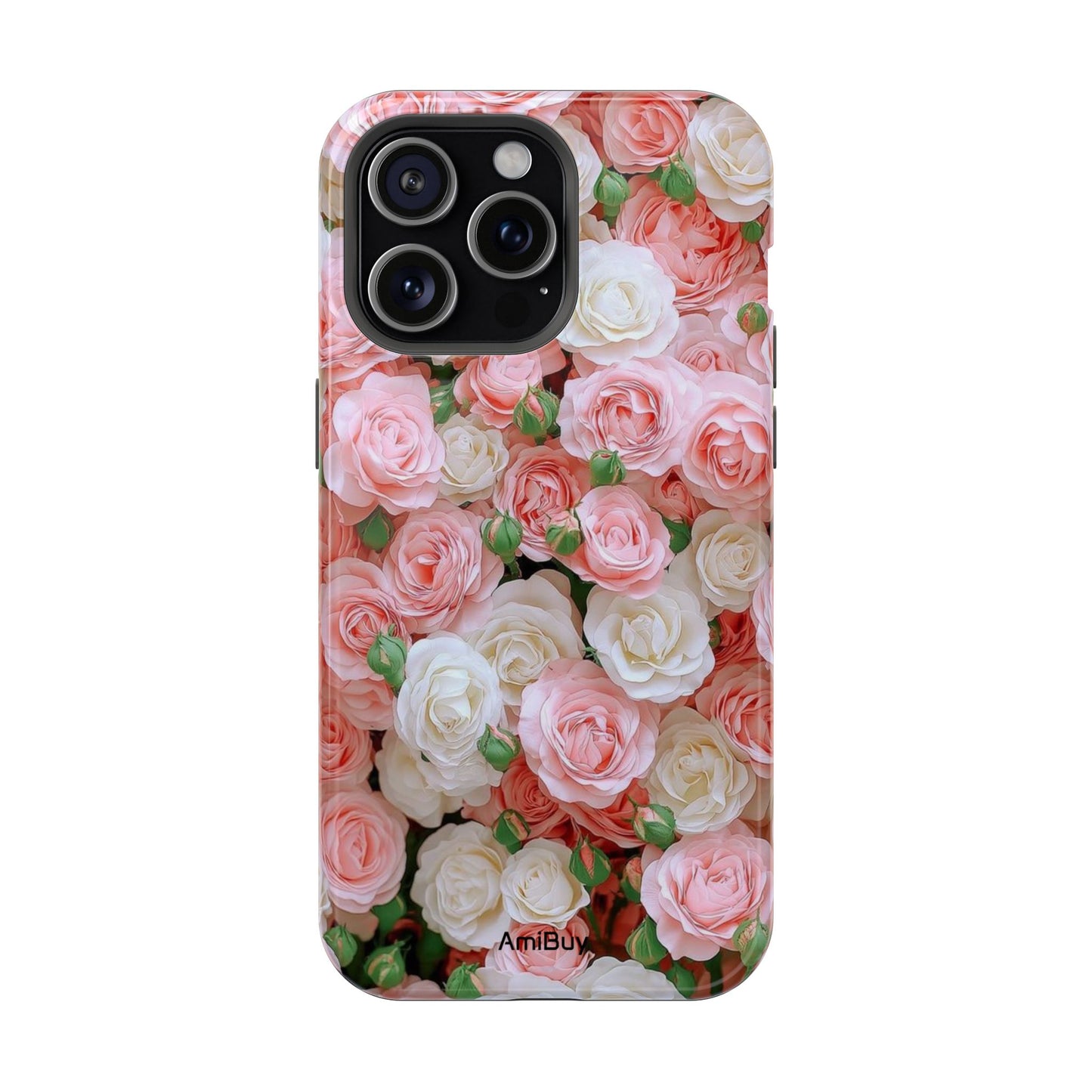 Floral Rose Pattern Magnetic Impact-Resistant Phone Case