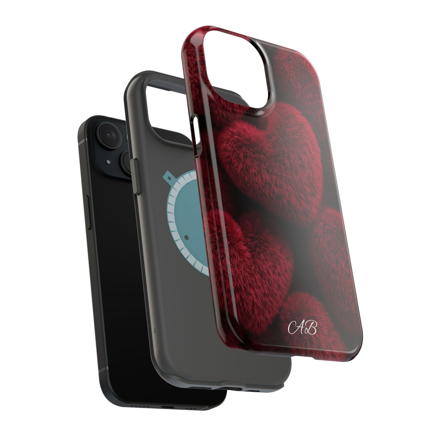 Magnetic Impact-Resistant Case — Plush Red Hearts Phone Cover