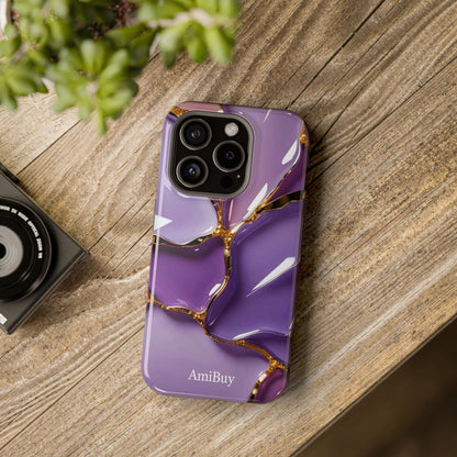 Purple Gold Marble Magnetic Impact-Resistant Phone Case