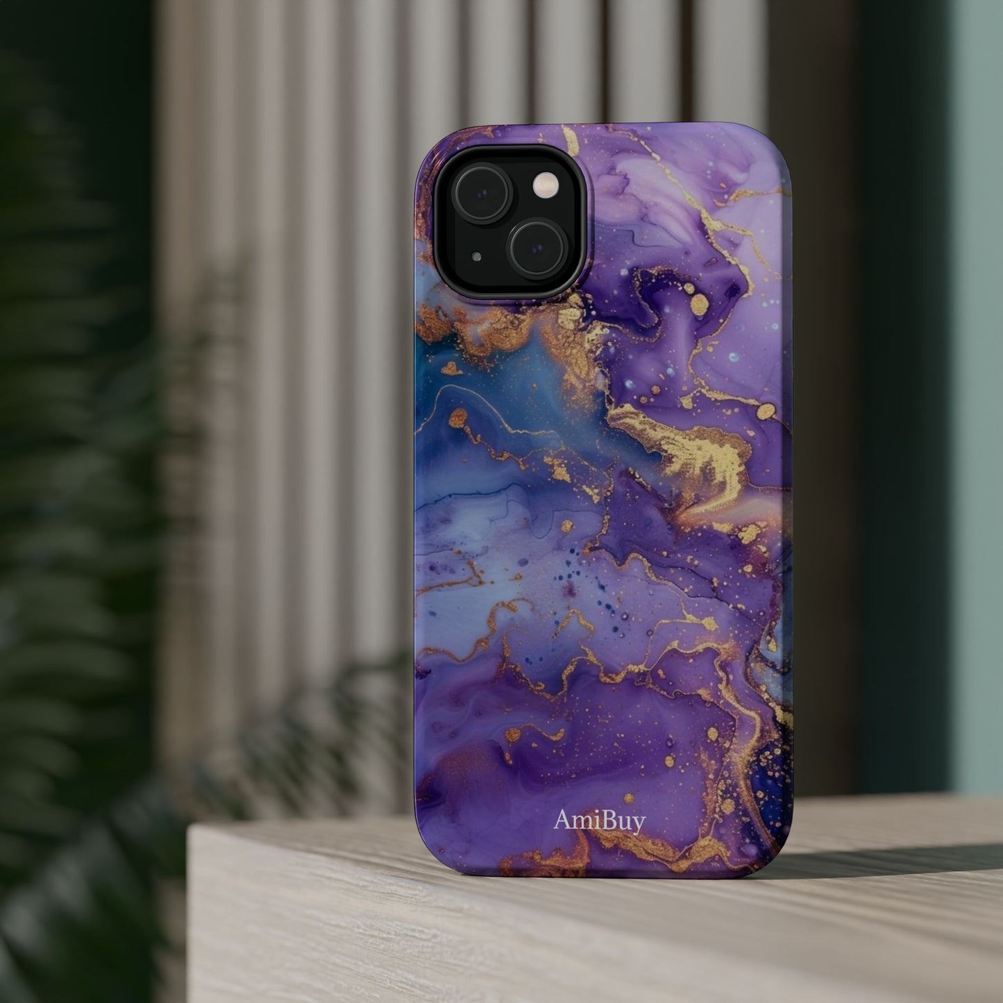 Purple Marble Magnetic Impact-Resistant Phone Case