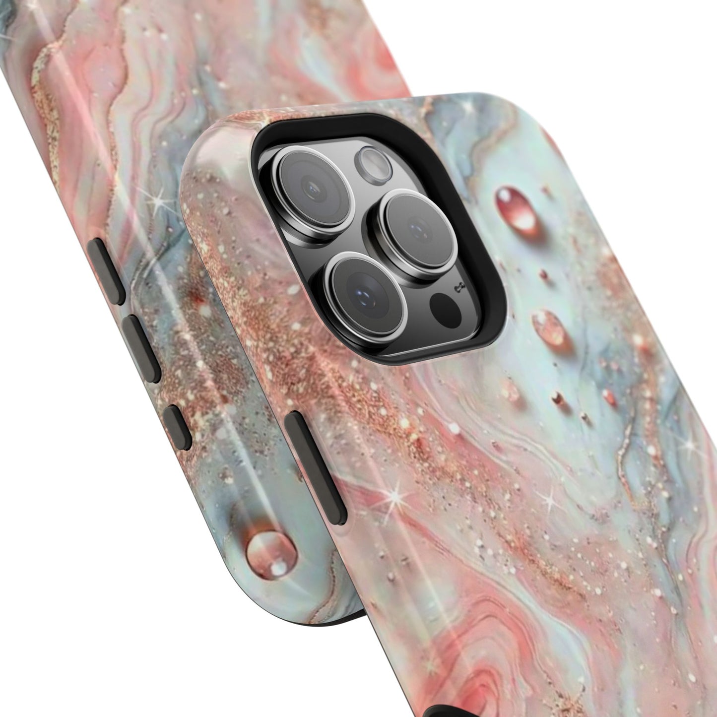 Marble Rose Phone Case — Magnetic Impact-Resistant iPhone Cover