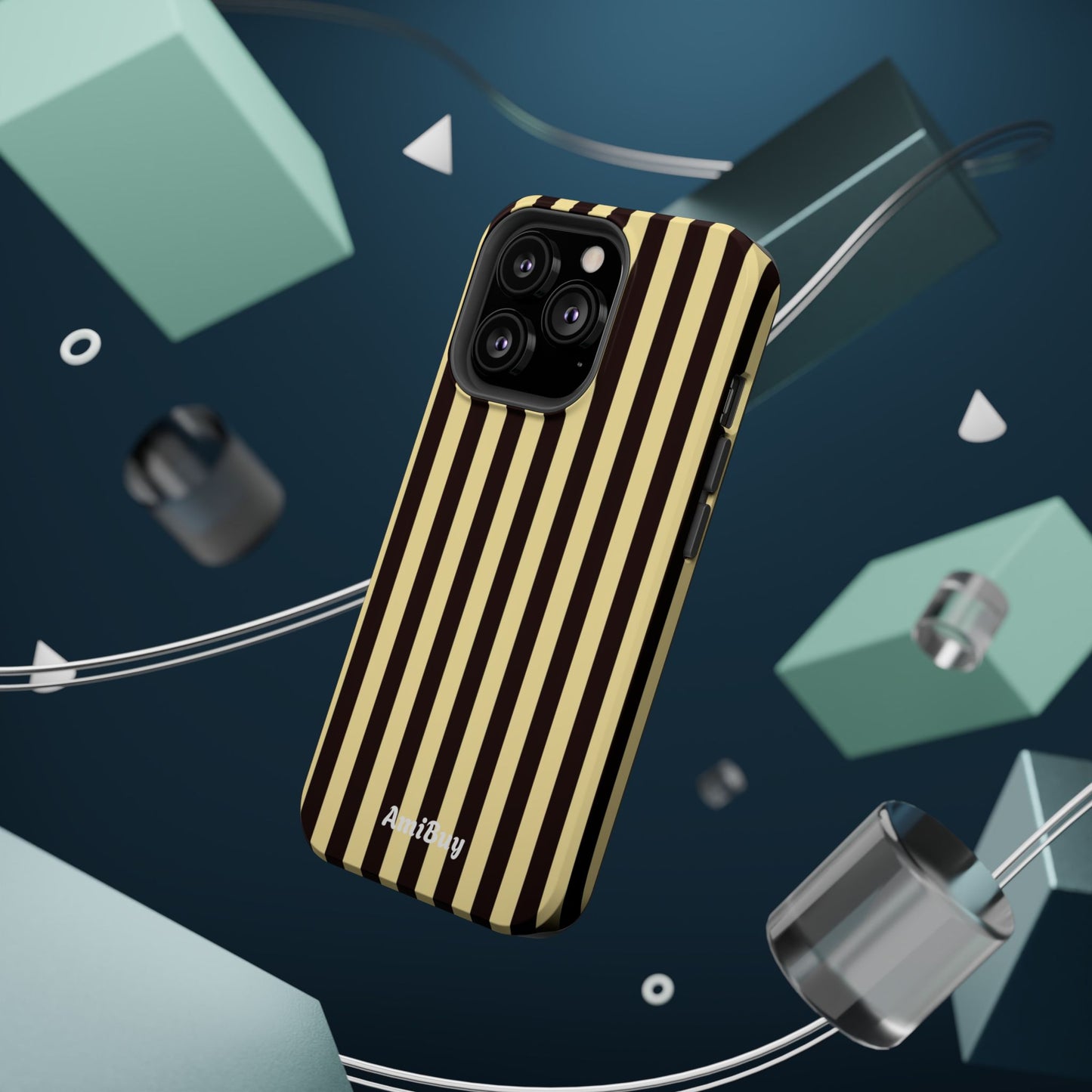 Striped Retro Phone Case — Magnetic Impact-Resistant