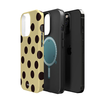Polka Dot Magnetic Impact Phone Case — Yellow & Black Protective Cover