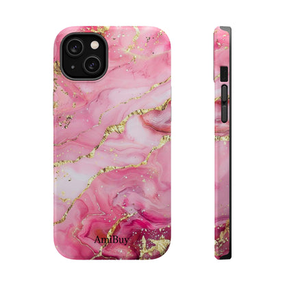 Pink Gold Marble Magnetic Impact-Resistant Phone Case