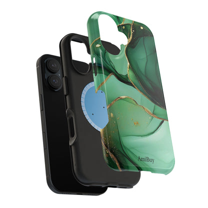 Green Marble Magnetic Impact-Resistant Phone Case