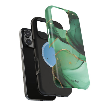 Green Marble Magnetic Impact-Resistant Phone Case