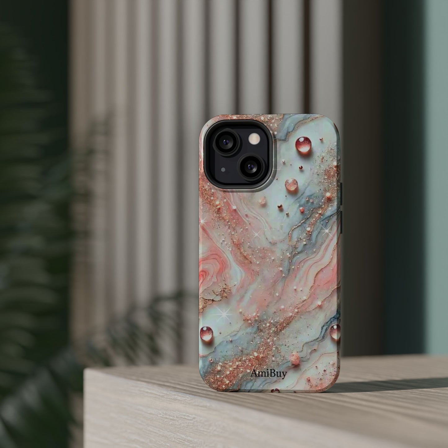 Marble Rose Phone Case — Magnetic Impact-Resistant iPhone Cover