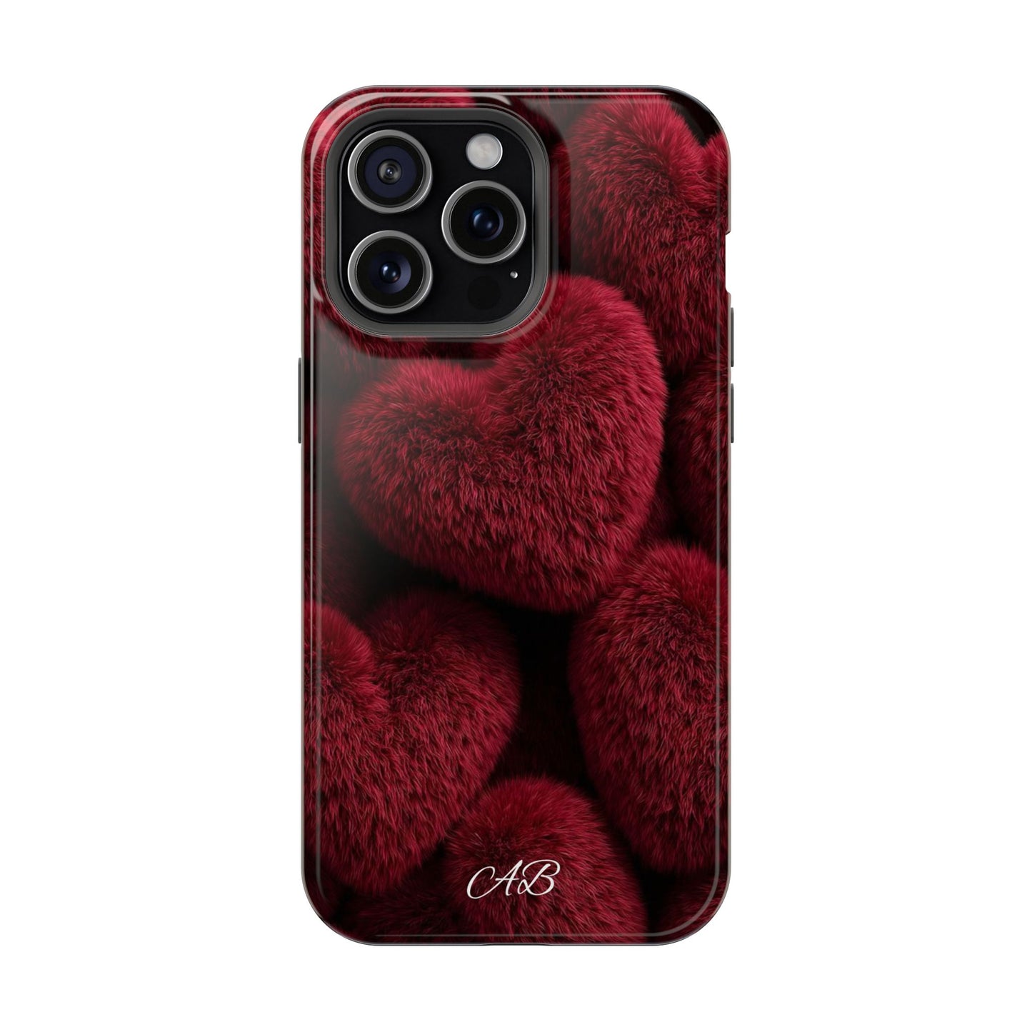 Magnetic Impact-Resistant Case — Plush Red Hearts Phone Cover