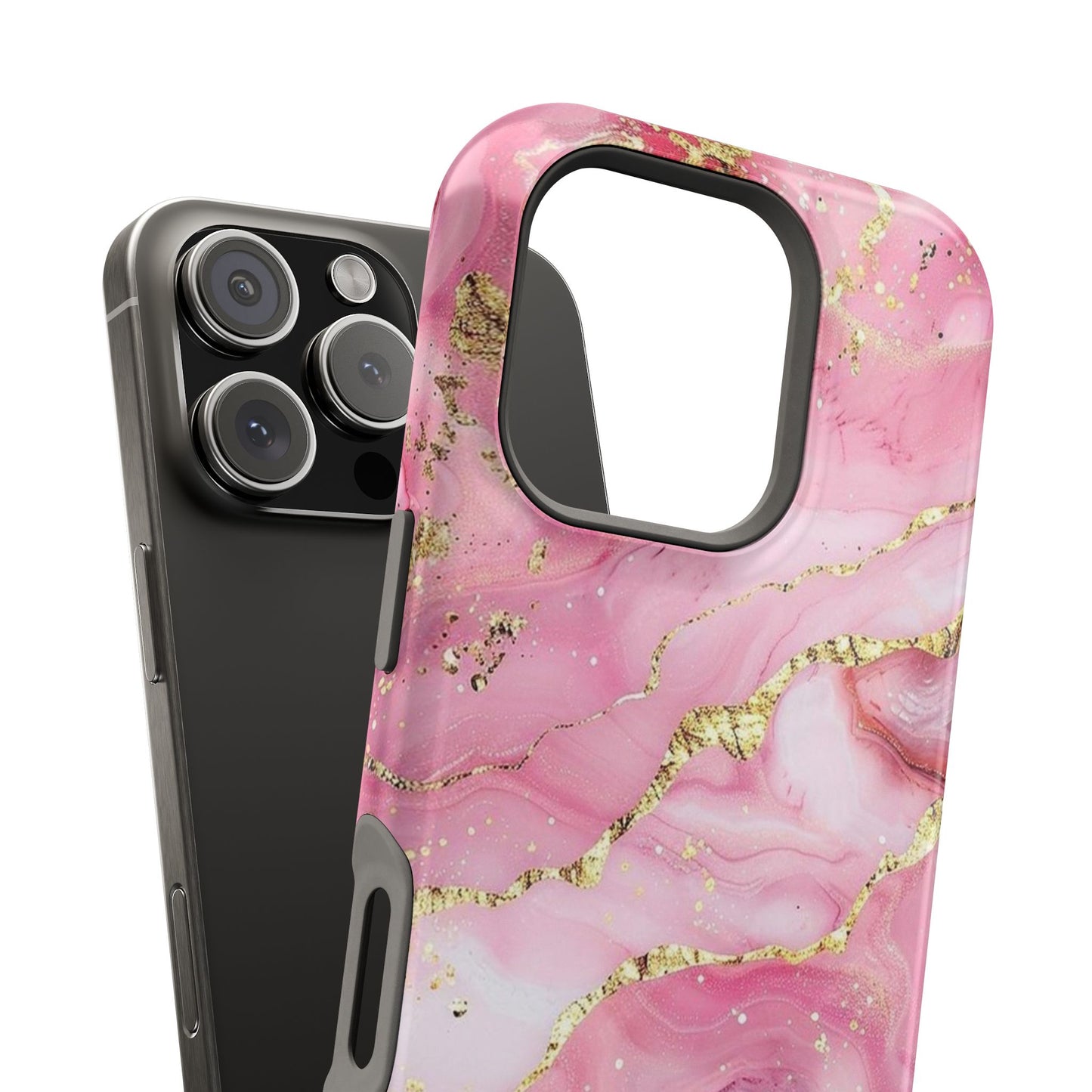 Pink Gold Marble Magnetic Impact-Resistant Phone Case