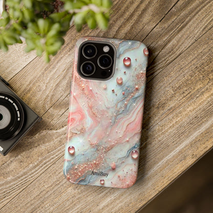 Marble Rose Phone Case — Magnetic Impact-Resistant iPhone Cover